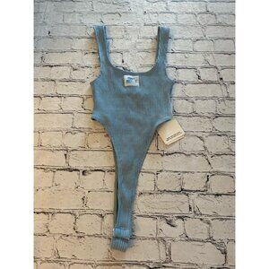 Starter And Zara Collab Women‎ 1 Piece Bodysuit Leotard Powder Blue Y2K Sz S New